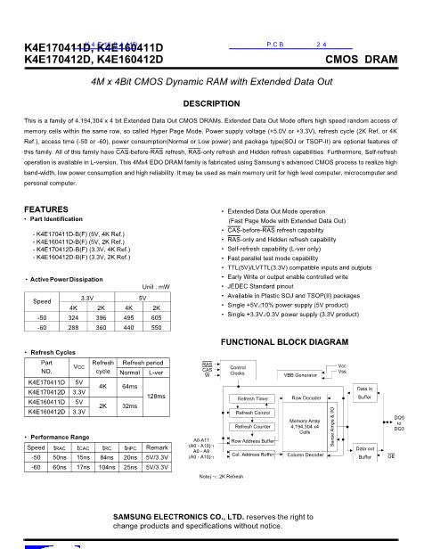 K4E160411D數(shù)據(jù)手冊封面