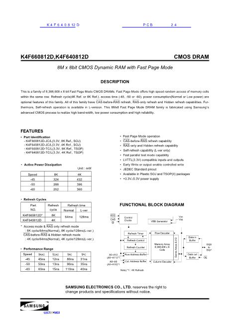 K4F640812D數(shù)據(jù)手冊(cè)封面