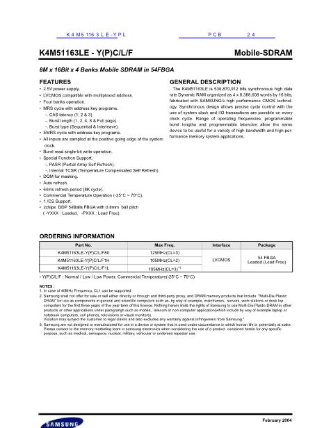 K4M51163LE數據手冊封面