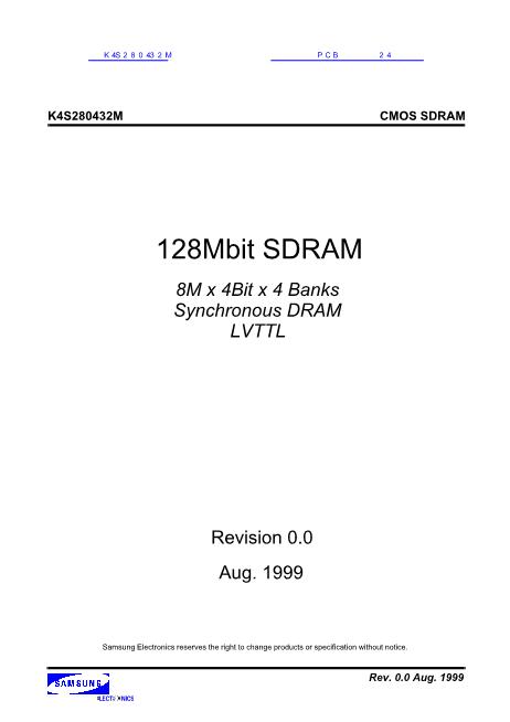 K4S280432M數據手冊封面