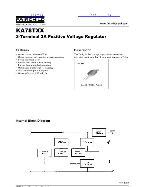 KA78T05数据手册封面