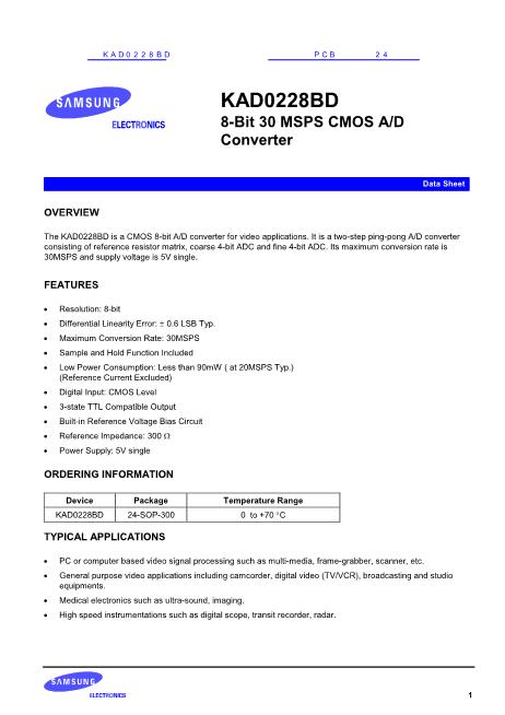 KAD0228BD數(shù)據(jù)手冊封面