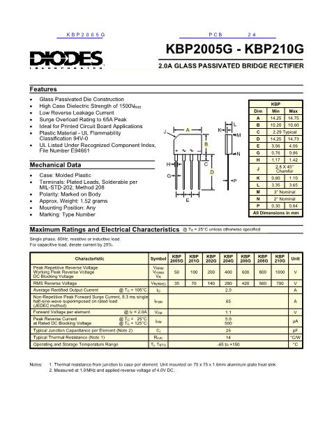 KBP2005G數(shù)據(jù)手冊(cè)封面
