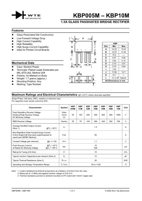 KBP01M數(shù)據(jù)手冊(cè)封面