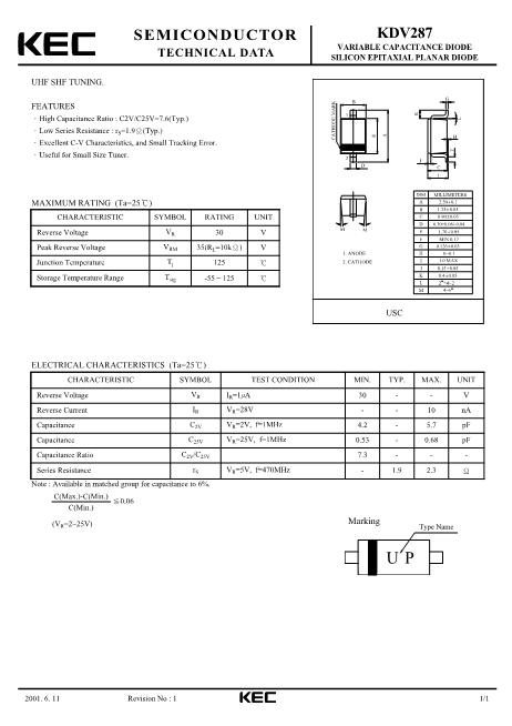 KDV287數(shù)據(jù)手冊(cè)封面