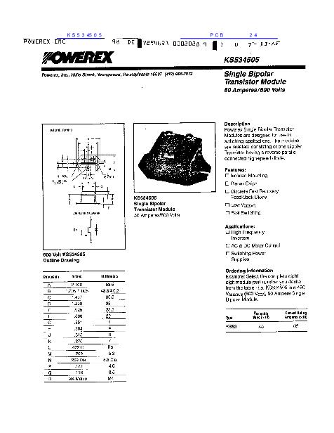 KS534505數(shù)據(jù)手冊封面