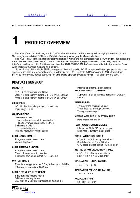 KS57C0502數(shù)據(jù)手冊封面