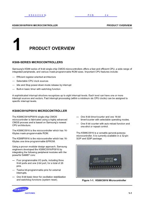 KS88C0916數(shù)據(jù)手冊封面