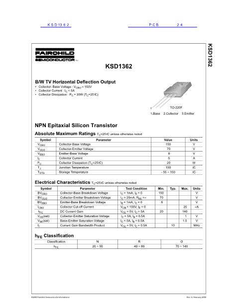 KSD1362數(shù)據(jù)手冊(cè)封面