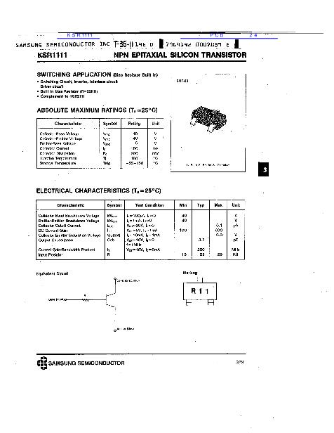 KSR1111數(shù)據(jù)手冊(cè)封面