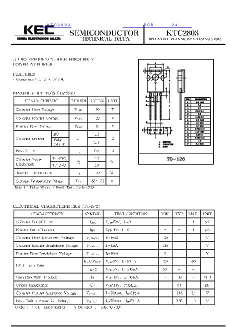 KTC2803數(shù)據(jù)手冊封面