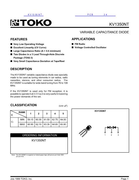 KV1350NT數(shù)據(jù)手冊封面