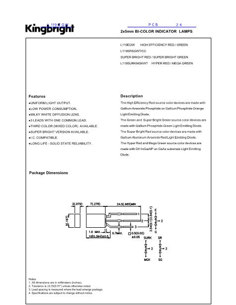 L119EGW數(shù)據(jù)手冊封面