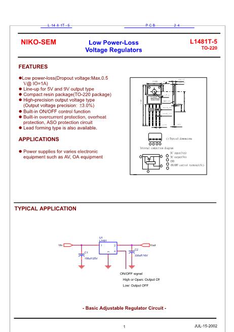 L1481T-5數(shù)據(jù)手冊(cè)封面