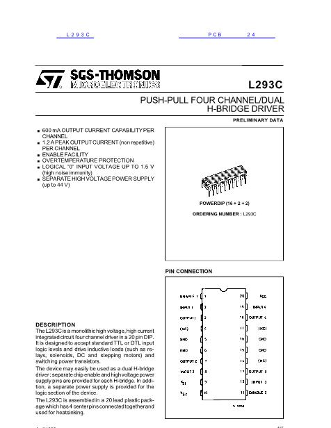L293C數(shù)據(jù)手冊(cè)封面