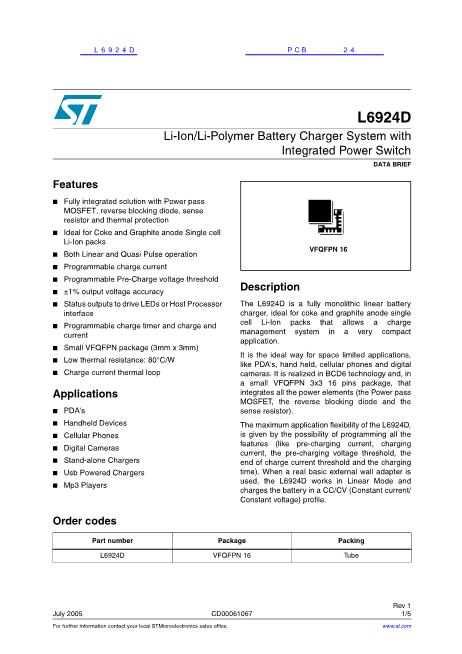 L6924D數(shù)據(jù)手冊封面