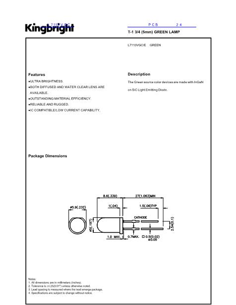 L7113VGC數(shù)據(jù)手冊封面