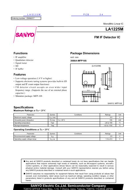 LA1225M數據手冊封面