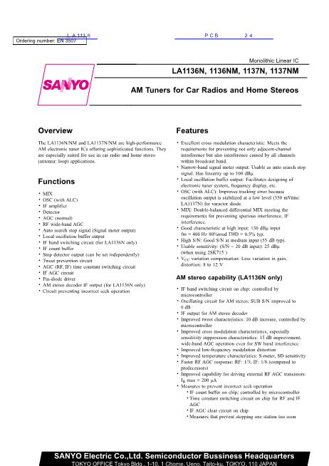 LA1136數(shù)據(jù)手冊(cè)封面