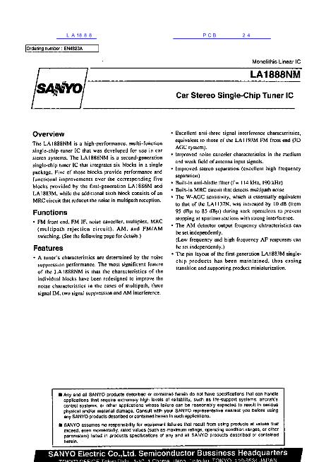 LA1888數(shù)據(jù)手冊封面