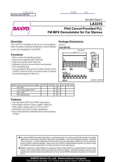 LA3376數(shù)據(jù)手冊(cè)封面
