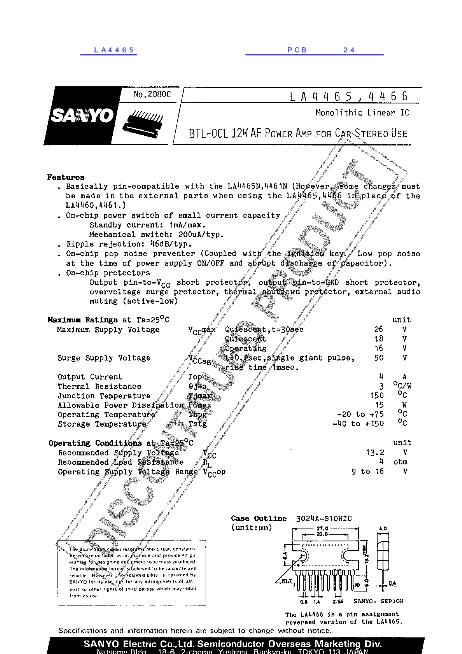 LA4465數(shù)據(jù)手冊封面