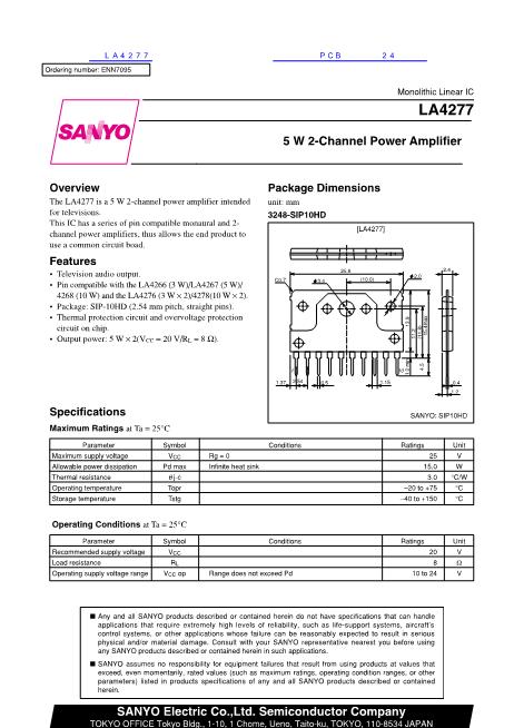 LA4277數(shù)據(jù)手冊(cè)封面