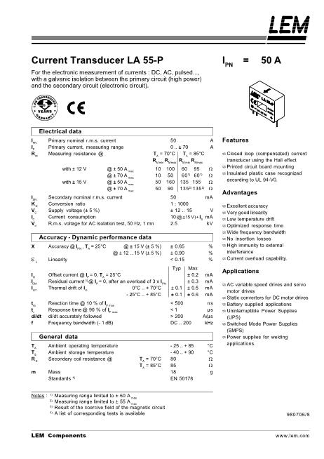 LA55P數(shù)據(jù)手冊封面