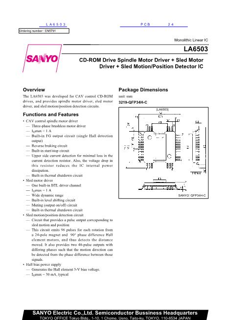 LA6503數(shù)據(jù)手冊封面