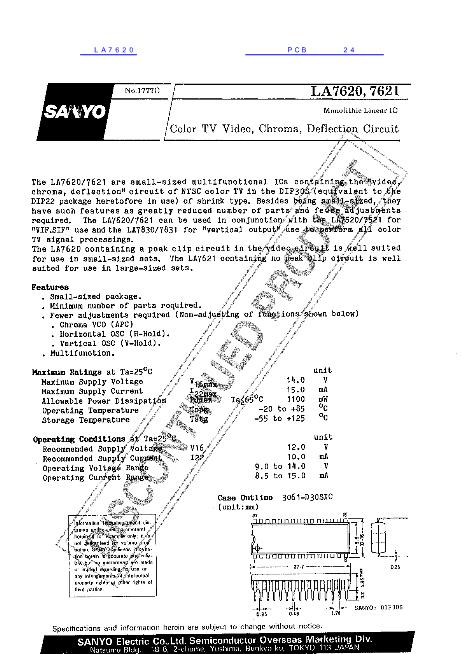 LA7620數(shù)據(jù)手冊封面