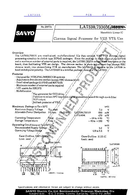 LA7330數(shù)據(jù)手冊(cè)封面