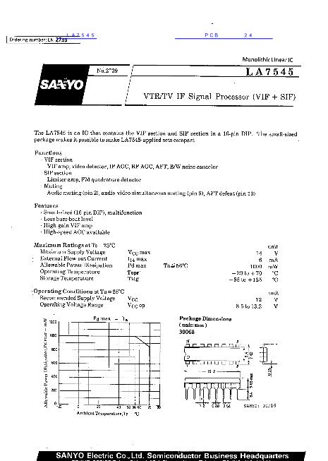 LA7545數(shù)據(jù)手冊封面