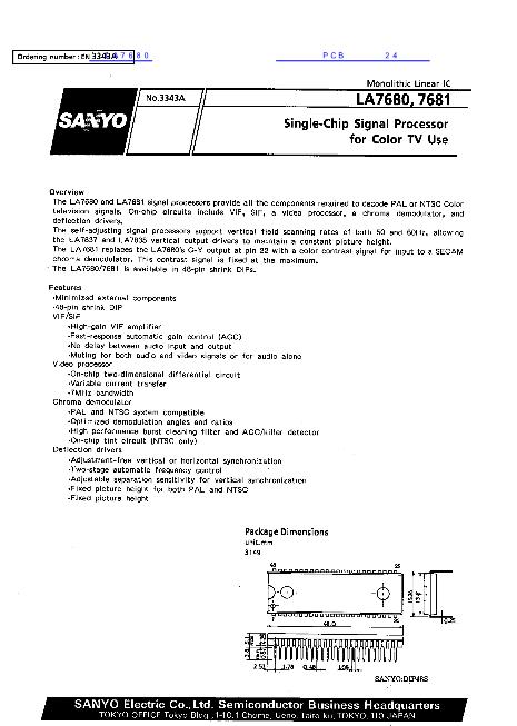 LA7680數(shù)據(jù)手冊封面