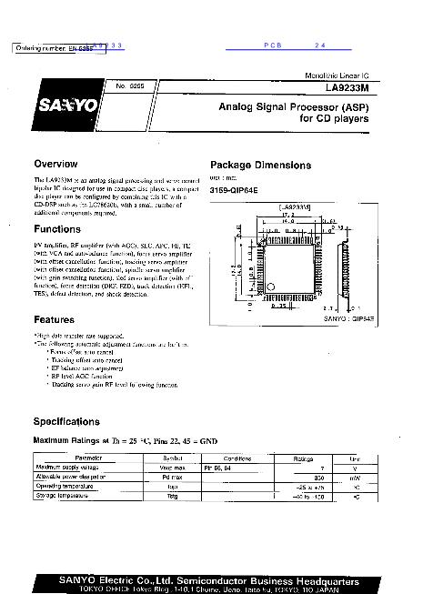 LA9233數(shù)據(jù)手冊(cè)封面