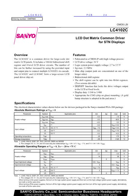 LC4102C數(shù)據(jù)手冊封面