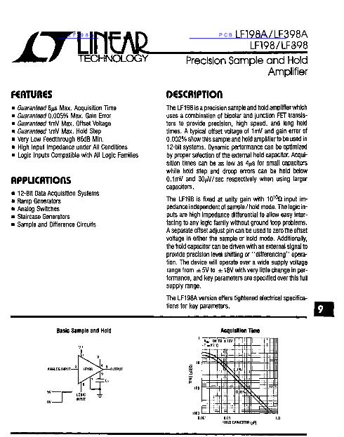 LF198A数据手册封面