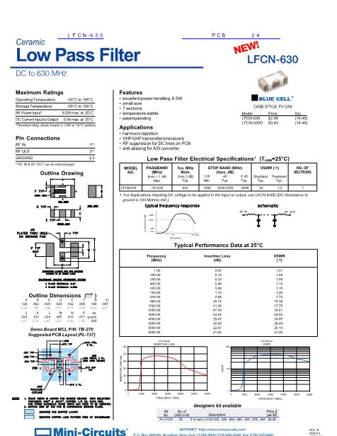 LFCN-630数据手册封面