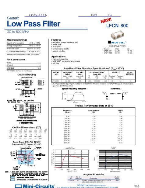 LFCN-800数据手册封面