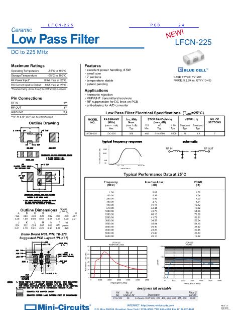 LFCN-225数据手册封面