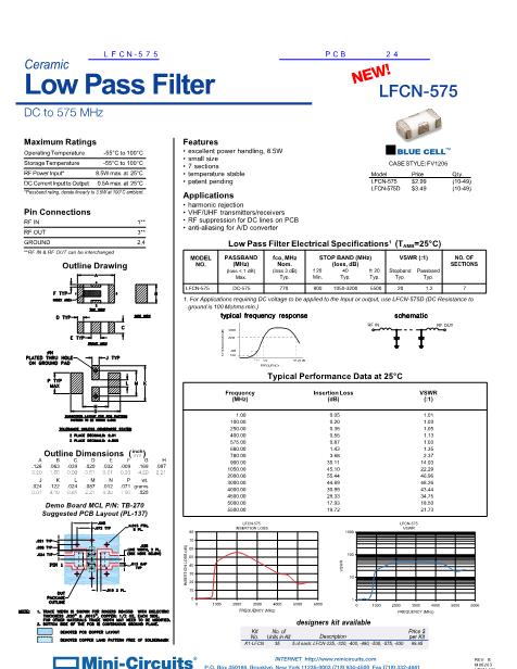 LFCN-575数据手册封面
