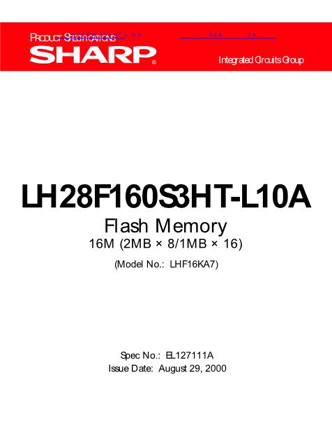 LH28F160S3HT-L10A数据手册封面