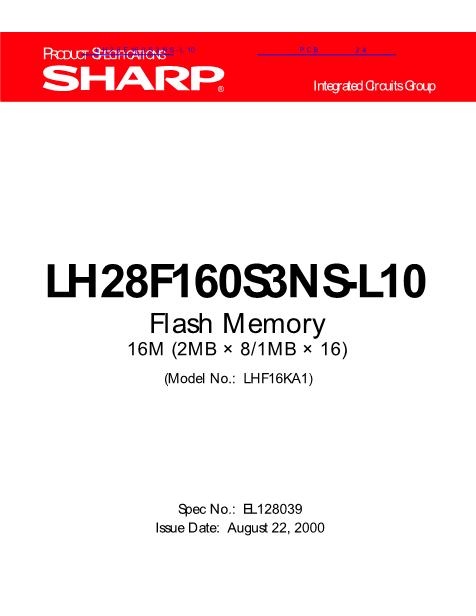 LH28F160S3NS-L10數(shù)據(jù)手冊(cè)封面