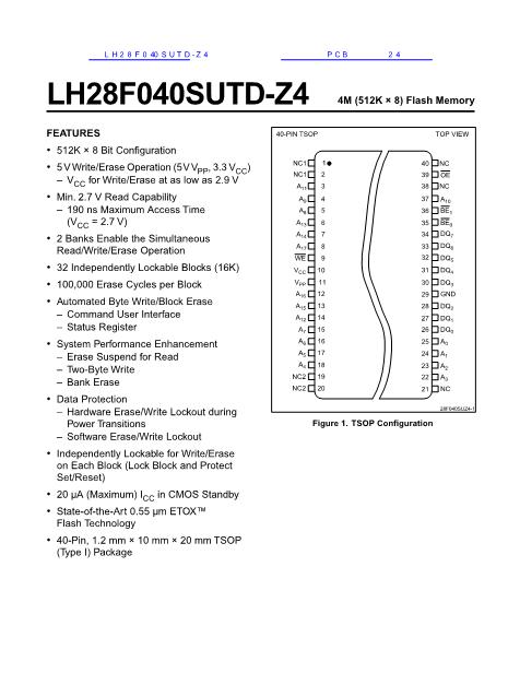 LH28F040SUTD-Z4数据手册封面