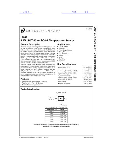 LM61数据手册封面