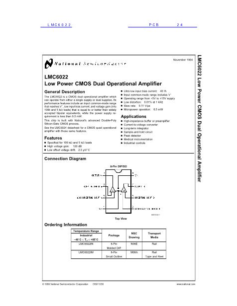 LMC6022数据手册封面