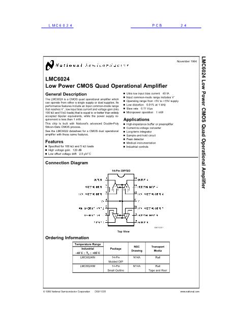 LMC6024数据手册封面