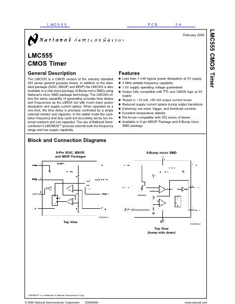 LMC555數(shù)據(jù)手冊封面