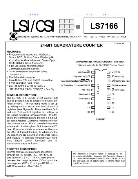 LS7166数据手册封面