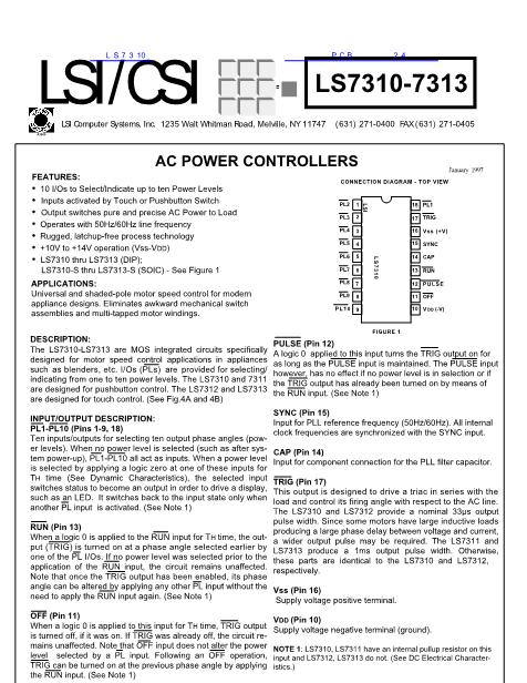 LS7310数据手册封面