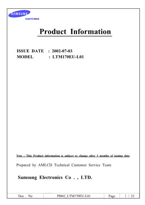LTM170EU-L01数据手册封面